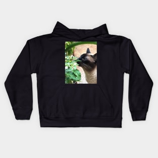 Vegan Siamese cat Kids Hoodie